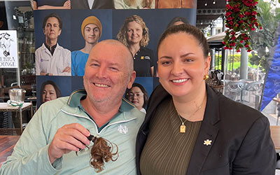 Paul shaved his head for Cancer Council